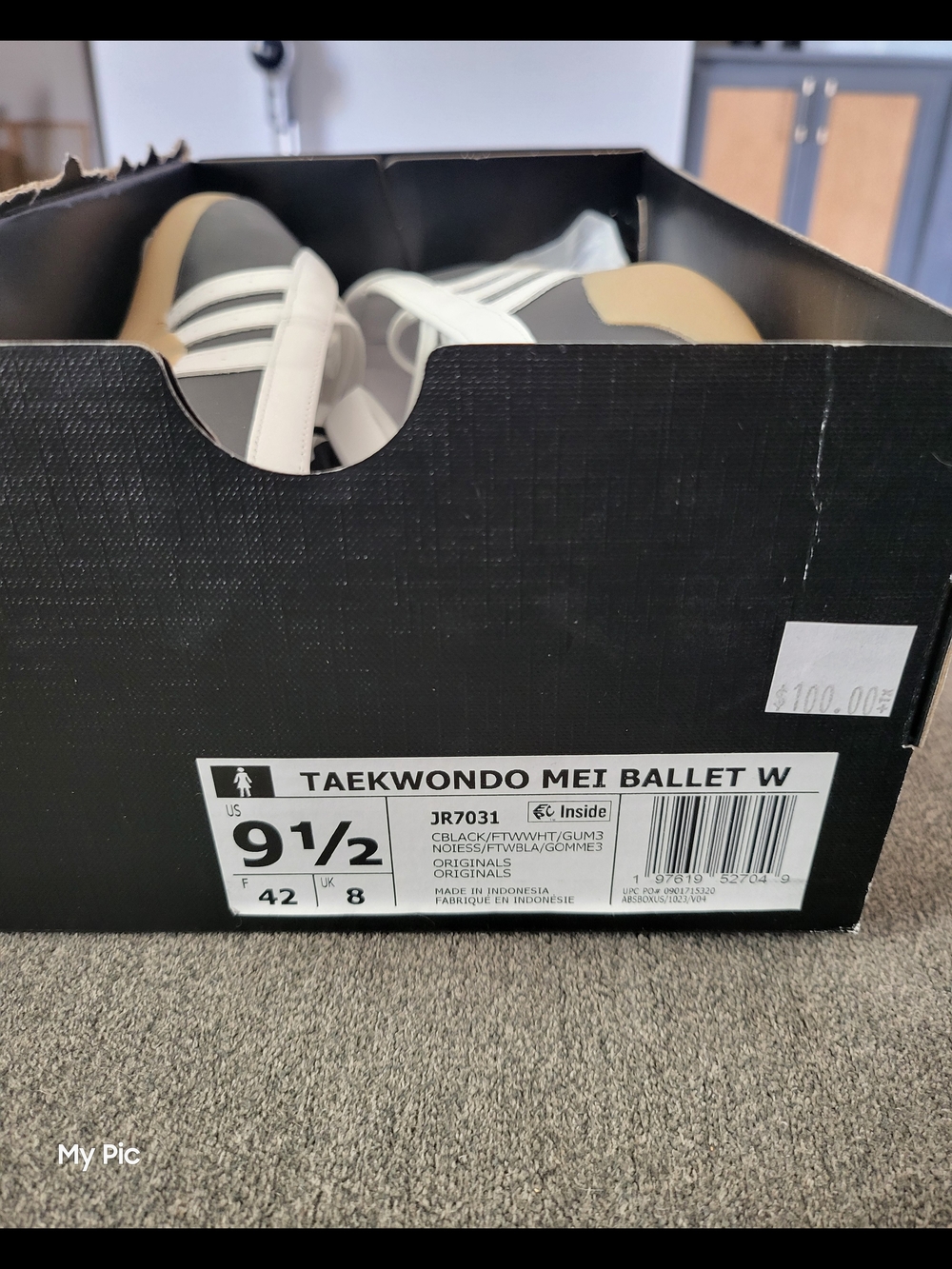 Adidas Lace-Up Black & White Taekwondo Ballet Sneakers - Picture 3 of 4